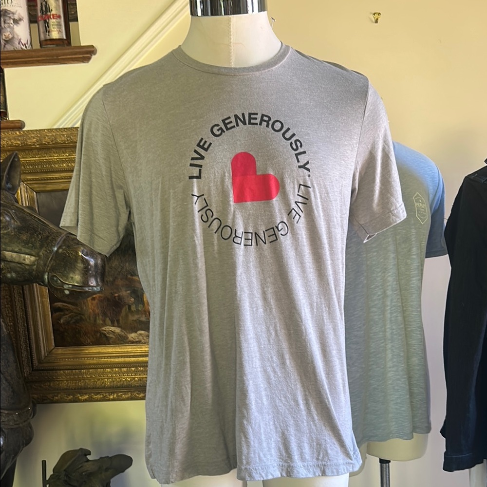 Gray Sz XL Live Generously T-Shirt GUC Canvas Brand